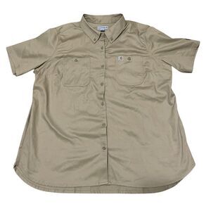Carhartt 103105-253 Rugged Professional Relaxed Fit Canvas Shirt Women's Sz XXL